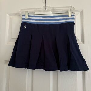 Polo Ralph Lauren Navy Skater Skirt with Blue Stripes